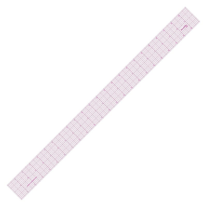 KEARING Clear Graph Fashion Design Ruler, Sandwich Line, 2 x 24, Transparent Pattern Grading Dressmaking Ruler for Sewing Quilting Design - Image 1